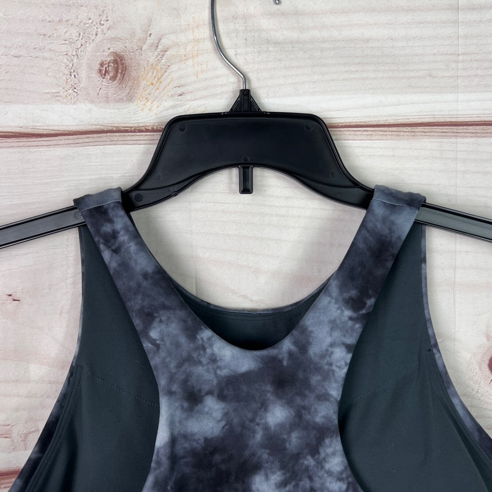 Athleta Sports Bra Womens XL Black Tie Dye Long Sleeve Racerback Shelf Bra - Picture 5 of 5